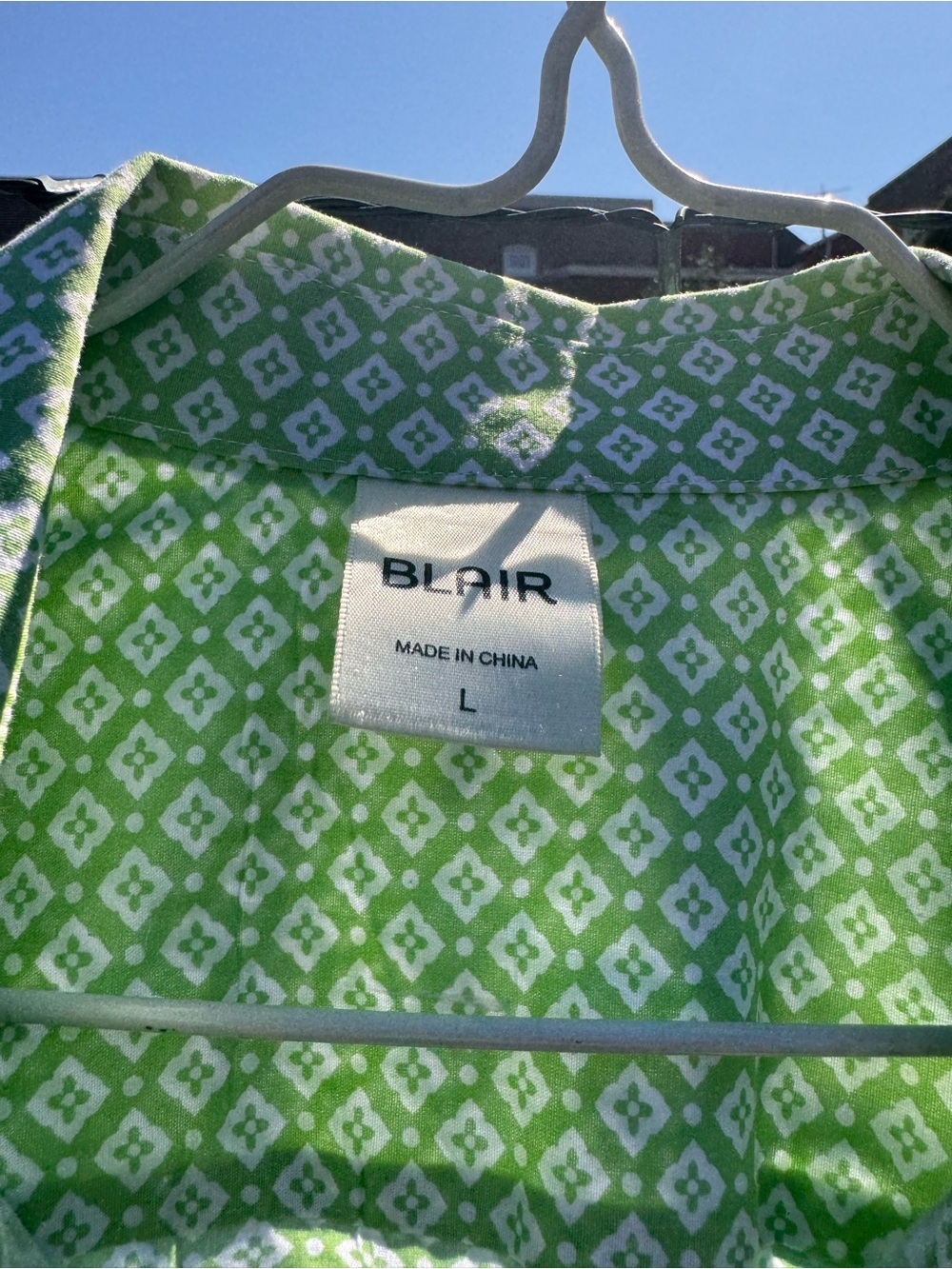 Blair Light Green Geometric Button-Down Shirt - Picture 2 of 2